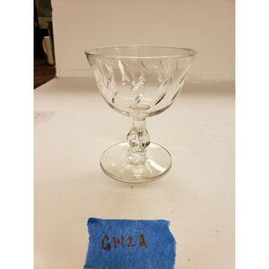 Stemware, Etched, Clear, Vintage, Dessert/Sherbert VG (G142)